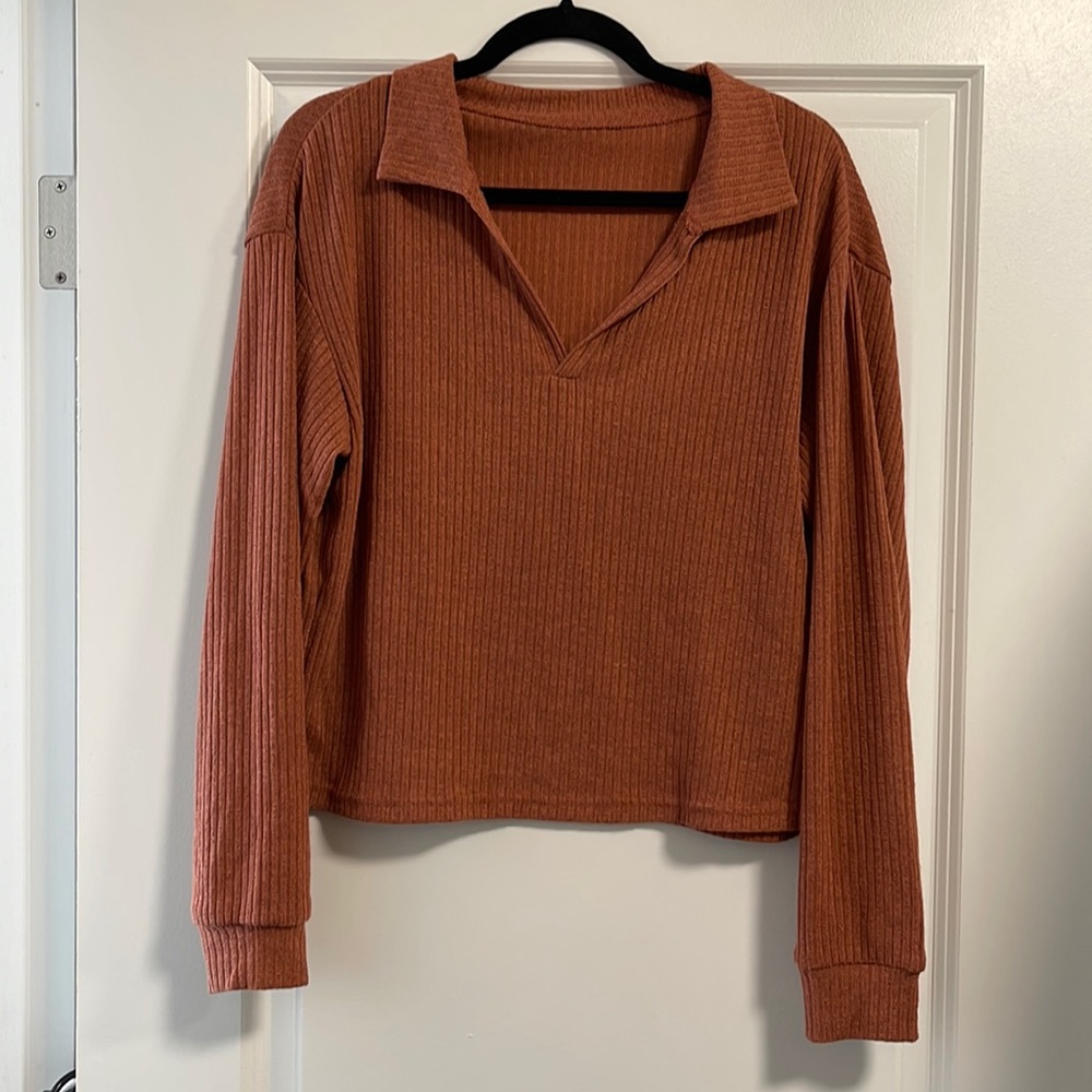 Rust colored light weight long sleeve
